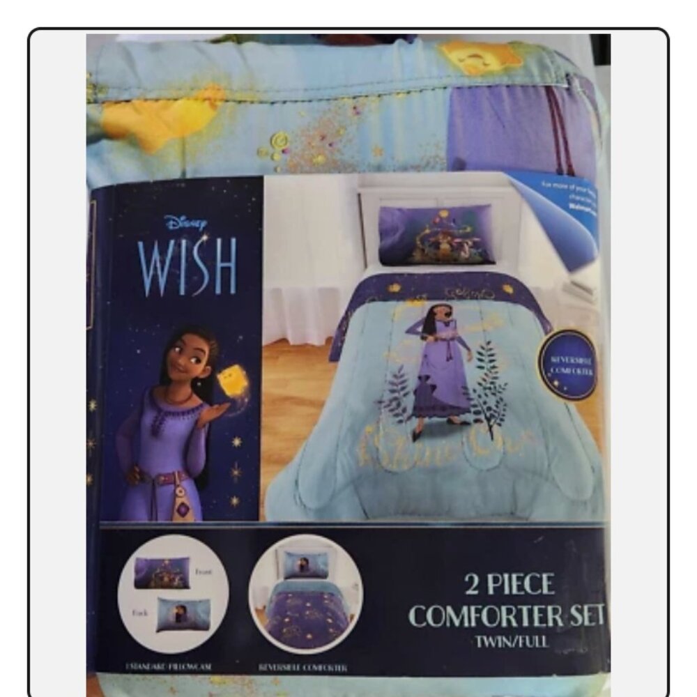 NWB/  DISNEY/WISH 2pc.Reversable Comforter Ser With Pillowcase